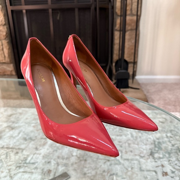Coach Patent Leather Pink Teddie Pump Heels Size 8.5 - Picture 5 of 10
